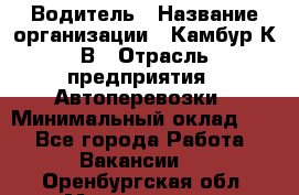 Водитель › Название организации ­ Камбур К.В › Отрасль предприятия ­ Автоперевозки › Минимальный оклад ­ 1 - Все города Работа » Вакансии   . Оренбургская обл.,Медногорск г.